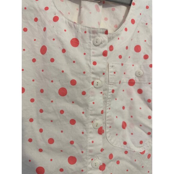 Vintage‎ Mervyn's white and pink polka dot tank blouse M - Picture 4 of 6
